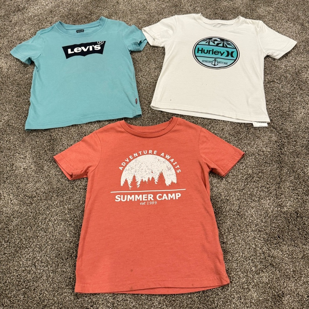 Toddler Boy Graphic T-Shirt Lot of 3: Hurley, Class Club, Levi’s *4T & 4/5